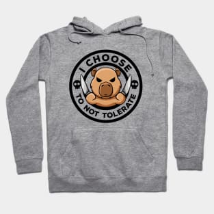 I Choose To Not Tolerate Irony And Sarcasm Funny Capybara Hoodie